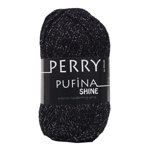 Perry Pufina Shine Simli Siyah – Gümüş Sim