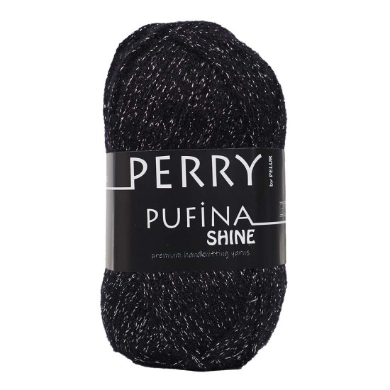 Perry Pufina Shine Simli Siyah – Gümüş Sim