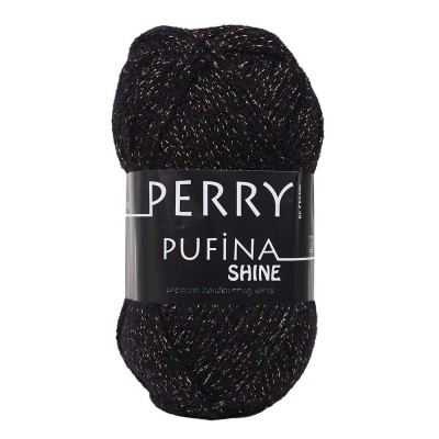 Perry Pufina Shine Simli Siyah – Gold Sim
