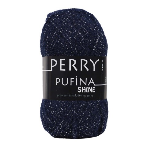 Perry Pufina Shine Simli Lacivert – Gümüş Sim