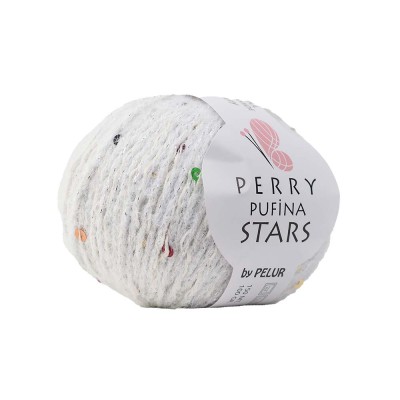 Perry Pufina Stars Beyaz – Renkli Pul