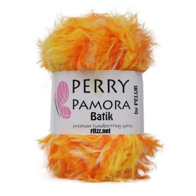 Perry Pamora Batik Uzun Tüylü Sarı Turuncu