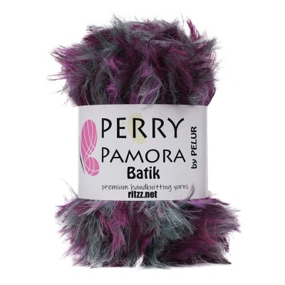 Perry Pamora Batik Uzun Tüylü Mor Gri