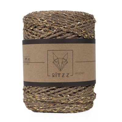 Luvia Polyester Simli Çanta İpi Bej – Gold Sim
