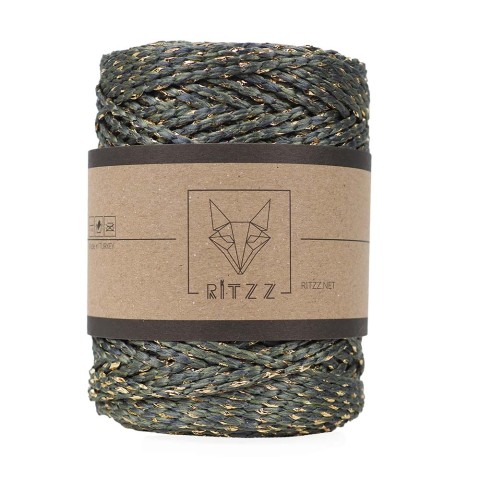 Luvia Polyester Simli Çanta İpi Zümrüt – Gold Sim