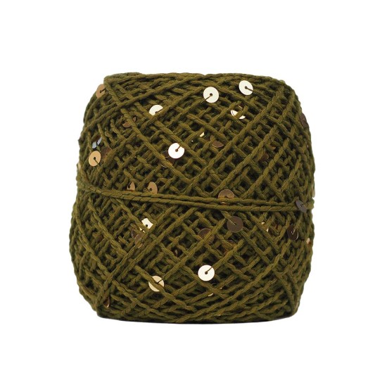 KnittingTR İri Pullu İp Yağ Yeşil – Gold Pul