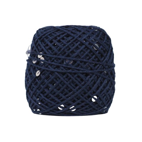 KnittingTR İri Pullu İp Lacivert – Gümüş Pul