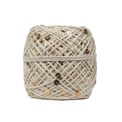 KnittingTR İri Pullu İp Ekru – Gold Pul