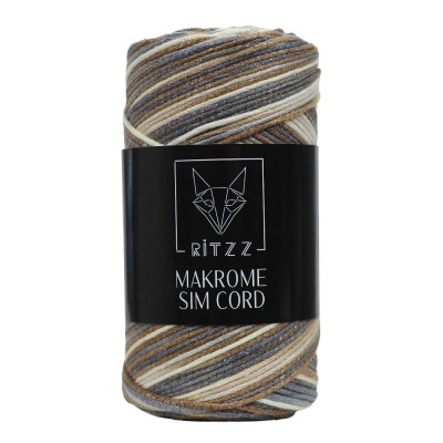 Makrome Sim Cord 2 MM Krem Gri Kahve