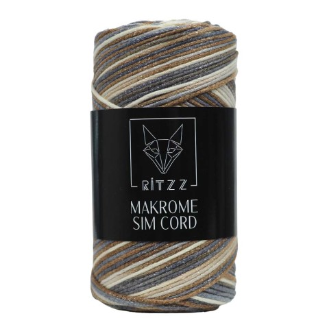 Makrome Sim Cord 2 MM Krem Gri Kahve
