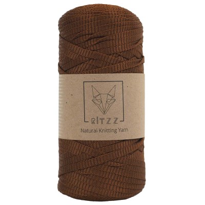 KnittingTR Polyester Ribbon İp Kızıl Kahve