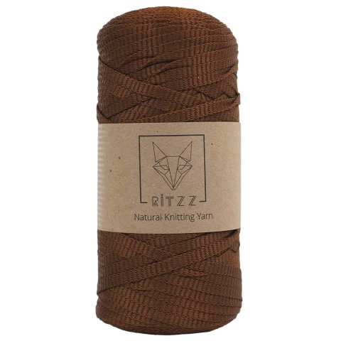 KnittingTR Polyester Ribbon İp Kızıl Kahve