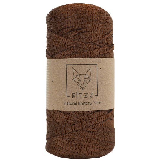 KnittingTR Polyester Ribbon İp Kızıl Kahve