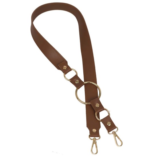 Suni Deri Gold Metal Halkalı Çanta Sapı 90 cm