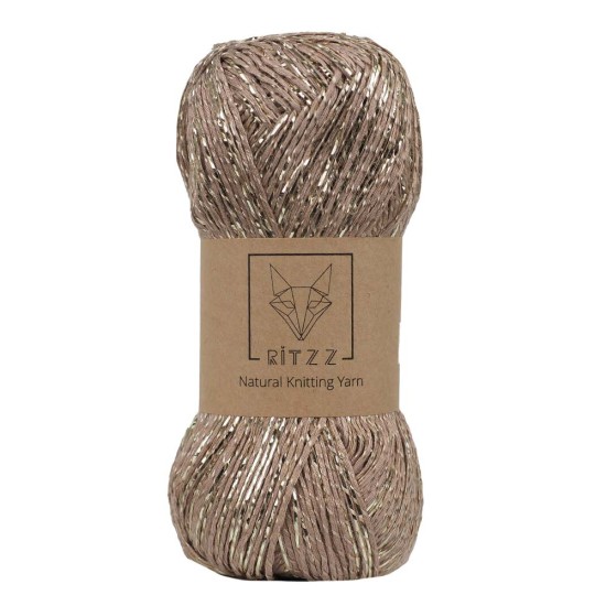 KnittingTR Koton Floş Simli – Sütlü Kahve Gold