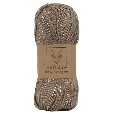KnittingTR Koton Floş Simli – Koyu Bej Gümüş