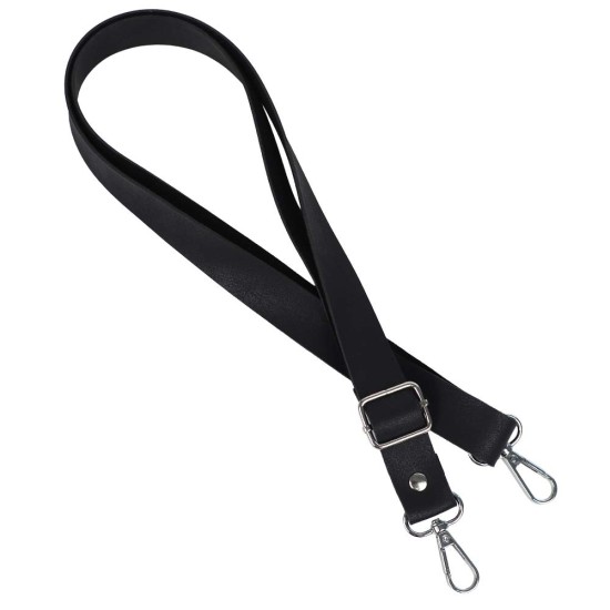 Premium Kalite Ayarlanabilir Çanta Sapı Suni Deri / 25MM (Gümüş)