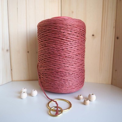 Kiremit Tek Burgulu Pamuk İp String Makrome İpi // 2mm