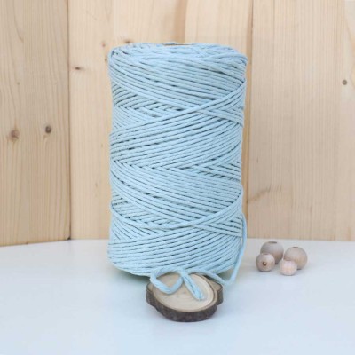 Açık Mavi Tek Burgulu Pamuk İp String Makrome İp // 3mm