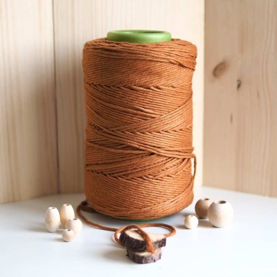 Karamel Tek Burgulu Pamuk İp String Makrome İpi // 3mm Karamel Tek Burgulu Pamuk İp String Makrome İpi // 3mm