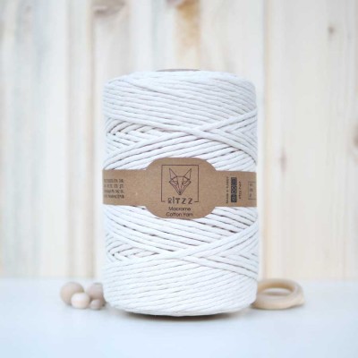 Ekru Tek Burgulu Pamuk İp String Makrome İp // 5mm Ekru Tek Burgulu Pamuk İp String Makrome İp // 5mm