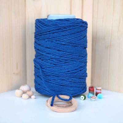 Saks Mavi Tek Burgulu Pamuk İp String Makrome İp // 3mm Saks Mavi Tek Burgulu Pamuk İp String Makrome İp // 3mm