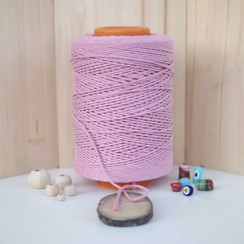 Pembe Tek Burgulu Pamuk İp String Makrome İp // 2mm