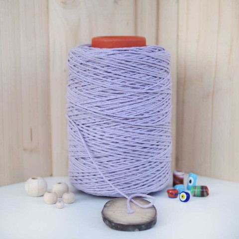Lavanta Tek Burgulu Pamuk İp String Makrome İp // 2mm
