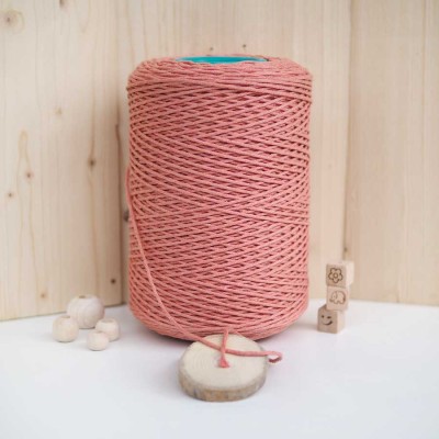 Somon Tek Burgulu Pamuk İp String Makrome İp // 2mm Somon Tek Burgulu Pamuk İp String Makrome İp // 2mm