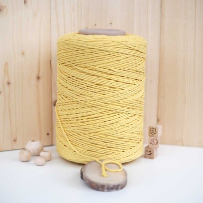 Açık Sarı Tek Burgulu Pamuk İp String Makrome İp // 2mm