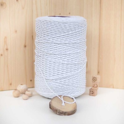Kar Beyaz Tek Burgulu Pamuk İp String Makrome İp // 2mm