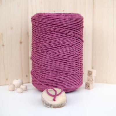 Fuşya Tek Burgulu Pamuk İp String Makrome İp // 2mm Fuşya Tek Burgulu Pamuk İp String Makrome İp // 2mm