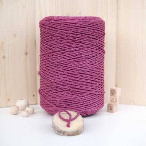 Fuşya Tek Burgulu Pamuk İp String Makrome İp // 2mm