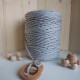 Gri Tek Burgulu Pamuk İp String Makrome İpi 5mm
