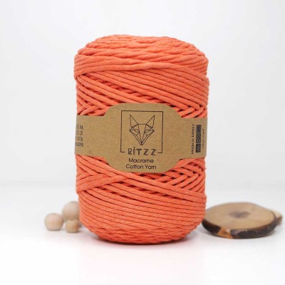 Turuncu Tek Burgulu Pamuk İp String Makrome İp // 3mm