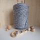 Gri Tek Burgulu Pamuk İp String Makrome İpi // 3mm