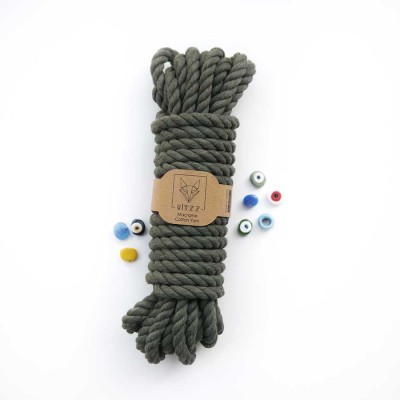 10mm // 3 Büküm // Pamuk Halat İp // HAKİ