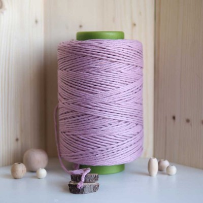 Leylak Tek Burgulu Pamuk İp String Makrome İp – 5mm
