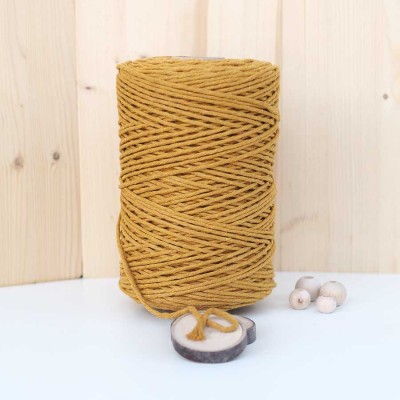 Hardal Tek Burgulu Pamuk İp String Makrome İp // 3mm