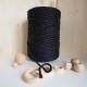 Siyah Tek Burgulu Pamuk İp String Makrome İpi // 3mm