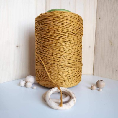 Hardal Tek Burgulu Pamuk İp String Makrome İpi // 2mm Hardal Tek Burgulu Pamuk İp String Makrome İpi // 2mm