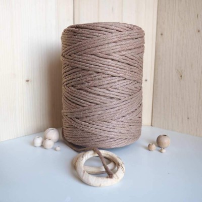 Toprak Tek Burgulu Pamuk İp String Makrome İpi 5mm
