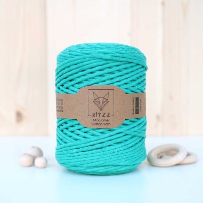 Okyanus Yeşil Tek Burgulu Pamuk İp String Makrome İp // 3mm Okyanus Yeşil Tek Burgulu Pamuk İp String Makrome İp // 3mm