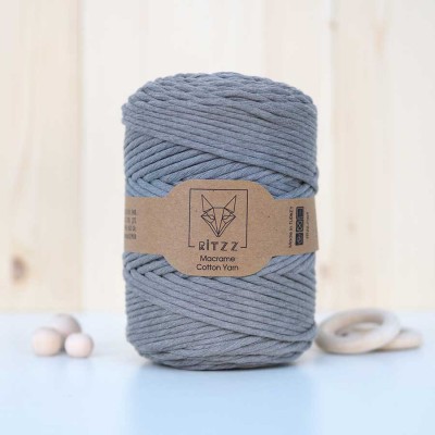 Uzay Gri Tek Burgulu Pamuk İp String Makrome İp // 3mm Uzay Gri Tek Burgulu Pamuk İp String Makrome İp // 3mm