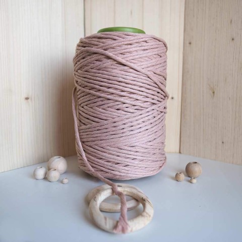 Ten Rengi Tek Burgulu Pamuk İp String Makrome İpi 5mm