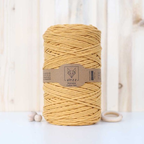 Apricot Tek Burgulu Pamuk İp String Makrome İp // 3mm