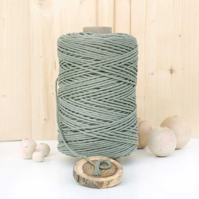 Küf Yeşili Tek Burgulu Pamuk İp String Makrome İpi // 3mm Küf Yeşili Tek Burgulu Pamuk İp String Makrome İpi // 3mm