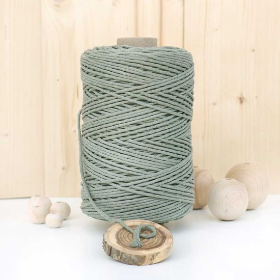 Küf Yeşili Tek Burgulu Pamuk İp String Makrome İpi // 3mm