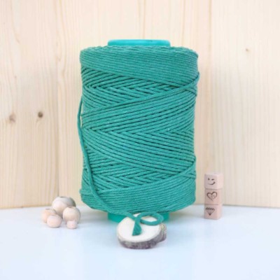 Benet Yeşili Tek Burgulu Pamuk İp String Makrome İpi // 3mm