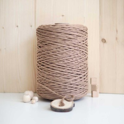 Toprak Tek Burgulu Pamuk İp String Makrome İpi // 3mm